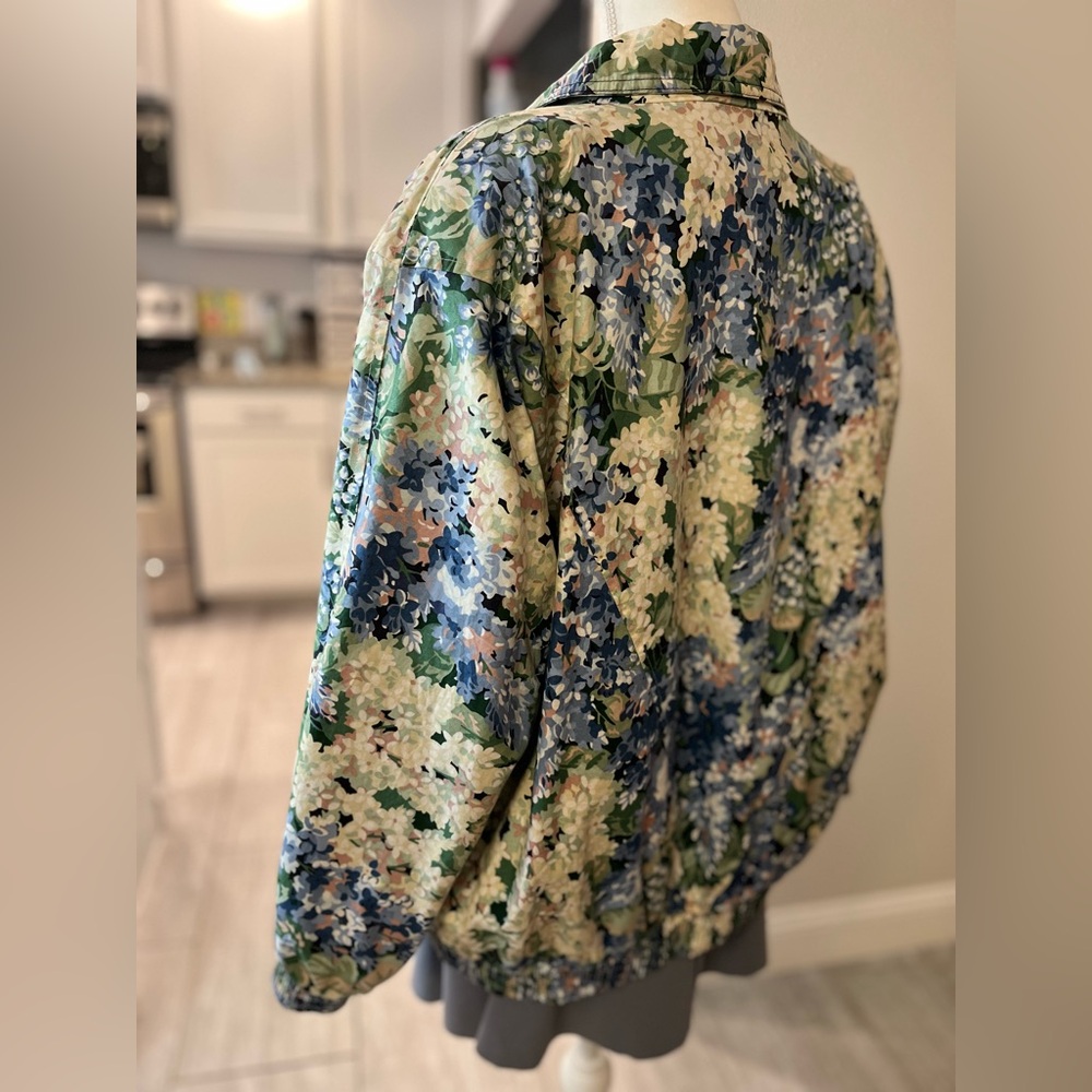 Rare Find! Vintage Ribbons Floral Lined Windbreaker Jacket - Size Large - Picture 17 of 17